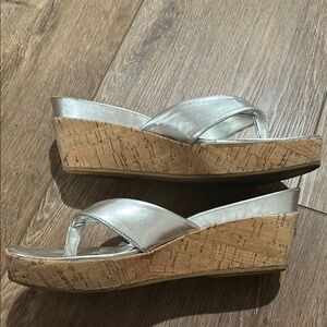 Rampage brand Silver Wedge Sandals